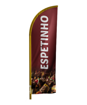 Windbanner completo - Arte Pronta: Espetinho Churrasco
